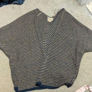 Gold and blue striped cardigan